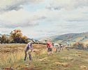 HARVESTING AT GLENANN, COUNTY ANTRIM by Charles McAuley at Ross's Online Art Auctions