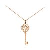 TIFFANY & CO. 18CT GOLD DIAMOND KEY PENDANT & CHAIN at Ross's Online Art Auctions