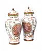 FINE PAIR OF POTTERY JARS & COVERS at Ross's Online Art Auctions