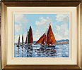 GALWAY HOOKERS, GREATMAN'S BAY, COUNTY GALWAY by Ivan Sutton at Ross's Online Art Auctions