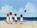 FOUR ON THE BEACH by Michelle Carlin at Ross's Online Art Auctions