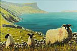 SHEEP ON THE ANTRIM COAST by Keith Glasgow at Ross's Online Art Auctions