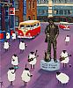 ANDY PATS WANDERING SHEEP VIST THE PHIL LYNOTT STATUE by Andy Pat at Ross's Online Art Auctions