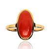 18CT GOLD CORAL RING at Ross's Online Art Auctions