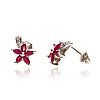 STERLING SILVER RUBY & DIAMOND EARRINGS at Ross's Online Art Auctions