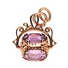 9CT ROSE GOLD AMETHYST SWIVEL FOB at Ross's Online Art Auctions
