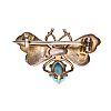 ANTIQUE SILVER TURQUOISE & GARNET BEE BROOCH at Ross's Online Art Auctions
