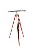 VINTAGE CHROME TELESCOPE ON A MAHOGANY TRIPOD STAND at Ross's Online Art Auctions