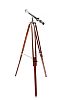 VINTAGE CHROME TELESCOPE ON A MAHOGANY TRIPOD STAND at Ross's Online Art Auctions