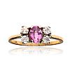 9CT GOLD PINK SAPPHIRE & DIAMOND RING at Ross's Online Art Auctions