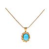 9CT GOLD TURQUOISE NECKLACE & EARRING SET at Ross's Online Art Auctions