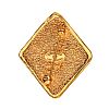 CHANEL RHOMBUS GOLD TONE BROOCH at Ross's Online Art Auctions