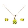 9CT GOLD PERIDOT EARRINGS & NECKLACE at Ross's Online Art Auctions