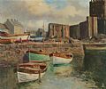CARRICKFERGUS HARBOUR, COUNTY ANTRIM by Maurice Canning Wilks ARHA RUA at Ross's Online Art Auctions