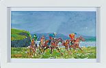 HORSES RACING AT DOWNINGS SEAFRONT by Sean Lorinyenko at Ross's Online Art Auctions