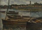 BOATS OUTSIDE CONCARNEAU, FRANCE by Irish School at Ross's Online Art Auctions