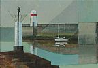 HARBOUR LIGHT HOUSE, ISLE OF MAN by Dennis H.  Osborne ARUA at Ross's Online Art Auctions