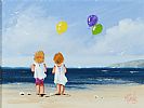 BALLOONS ON THE BEACH by Michelle Carlin at Ross's Online Art Auctions