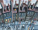 BUSY STREET SCENE by John Ormsby at Ross's Online Art Auctions