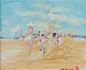GAMES ON THE BEACH by Marie Carroll at Ross's Online Art Auctions