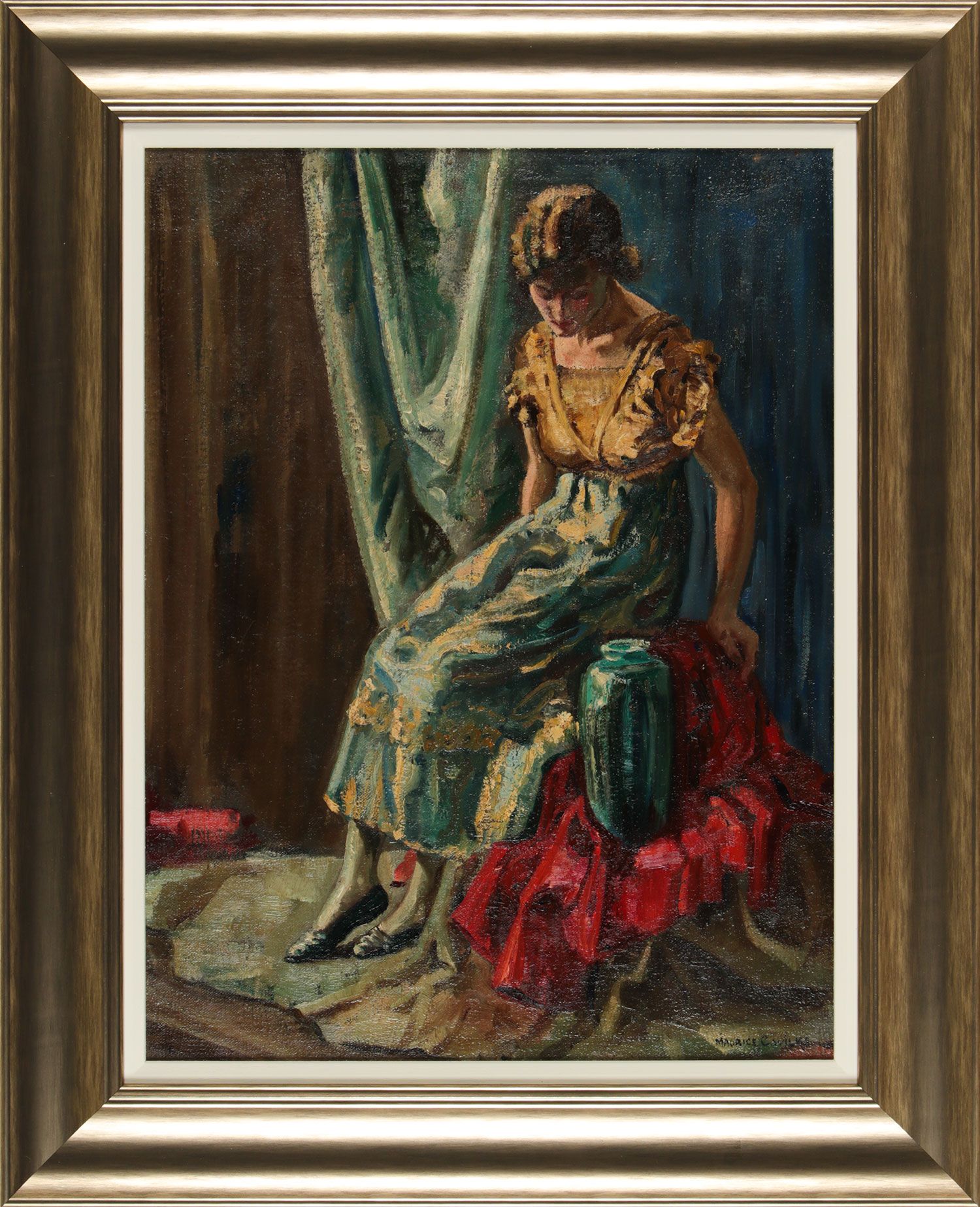 SEATED LADY by Maurice Canning Wilks ARHA RUA at Ross's Online Art Auctions