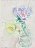 SPRING FLOWERS IN A BOTTLE by Con Campbell at Ross's Online Art Auctions
