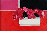 PINK ROSES IN WHITE POT by Paul Donaghy at Ross's Online Art Auctions
