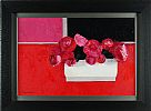 PINK ROSES IN WHITE POT by Paul Donaghy at Ross's Online Art Auctions