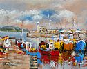 BOATS IN HOWTH HARBOUR, COUNTY DUBLIN by Niall Campion at Ross's Online Art Auctions