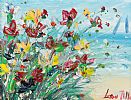 WILD FLOWERS BY THE BEACH by Lorna Millar at Ross's Online Art Auctions