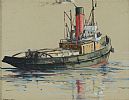 KELLY'S COAL BOAT by Dante Lynas at Ross's Online Art Auctions
