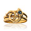 18CT GOLD SAPPHIRE SNAKE RING at Ross's Online Art Auctions