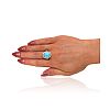 18CT WHITE GOLD TURQUOISE & DIAMOND RING at Ross's Online Art Auctions