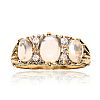 9CT GOLD MOONSTONE & DIAMOND RING at Ross's Online Art Auctions