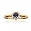 14CT GOLD SAPPHIRE & DIAMOND HEART RING at Ross's Online Art Auctions