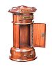 ANTIQUE STYLE FRUITWOOD POST BOX at Ross's Online Art Auctions