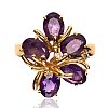 14CT GOLD AMETHYST & DIAMOND RING at Ross's Online Art Auctions