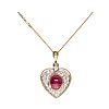 14CT GOLD RUBY & DIAMOND PENDANT & 9CT GOLD CHAIN at Ross's Online Art Auctions