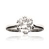 18CT WHITE GOLD SOLITAIRE DIAMOND RING at Ross's Online Art Auctions