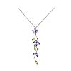 18CT WHITE GOLD TANZANITE, PERIDOT & DIAMOND NECKLACE at Ross's Online Art Auctions