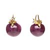 18CT GOLD CABOCHON RUBY EARRINGS at Ross's Online Art Auctions