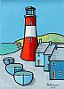 LIGHTHOUSE COTTAGES by Paul Bursnall at Ross's Online Art Auctions