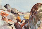 VIEW THROUGH THE ROCKS by Padi Ainsworth at Ross's Online Art Auctions