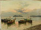 FISHING BOATS by Continental School at Ross's Online Art Auctions