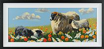COLLIE & SHEEP by Ronald Keefer at Ross's Online Art Auctions