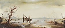 HORSE & CART AT STRANGFORD LOUGH by Frank Fitzsimons at Ross's Online Art Auctions