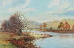 TREES AT THE WATERS EDGE by Frank Thornley at Ross's Online Art Auctions