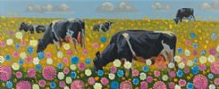 COWS GRAZING by Ronald Keefer at Ross's Online Art Auctions
