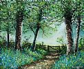 SPRING MORNING MIST & BLUEBELLS by Andy Saunders at Ross's Online Art Auctions