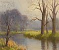 CATTLE BY THE RIVER LAGAN by Sean Nichol at Ross's Online Art Auctions